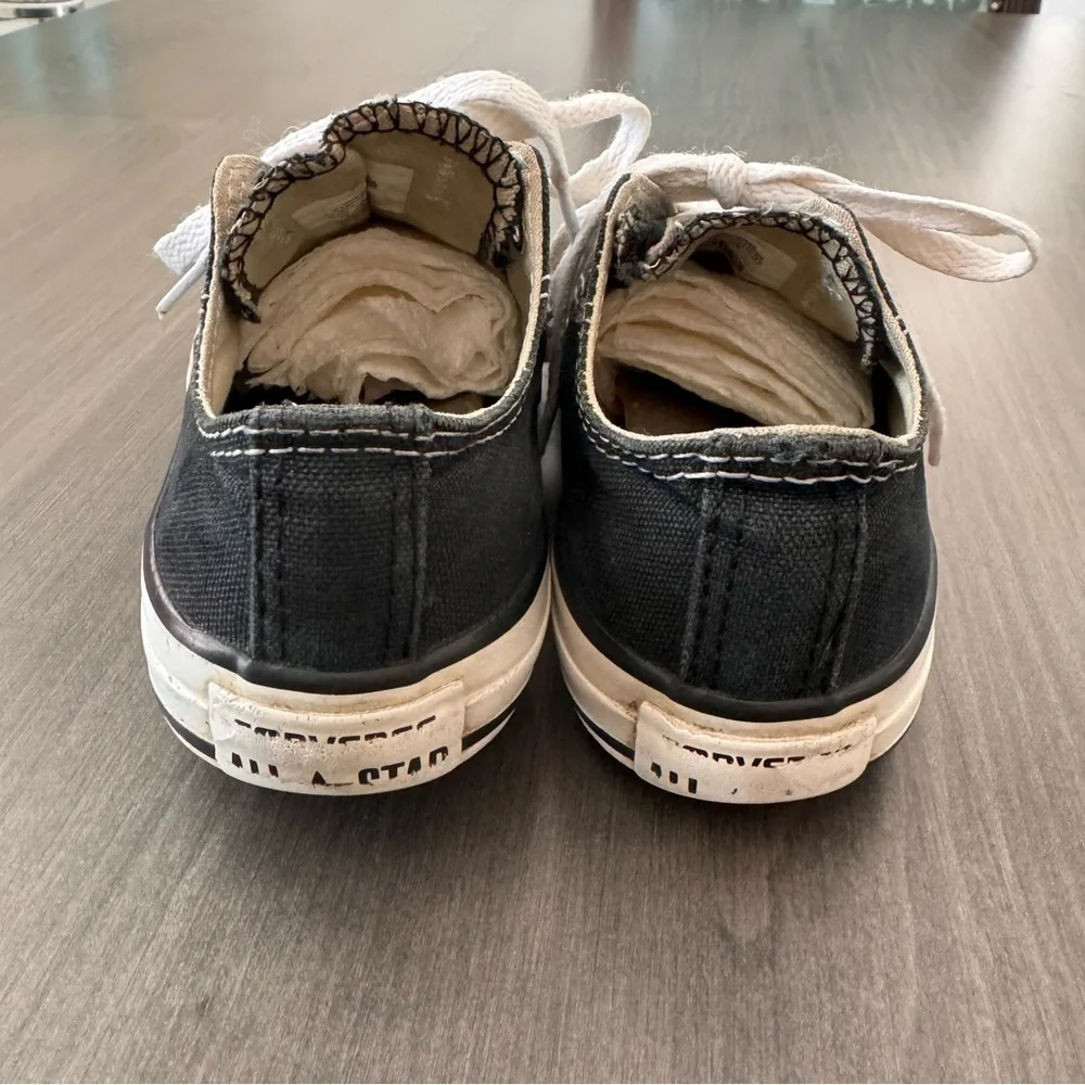 Converse All Star kids low top black sneakers shoes size 12
